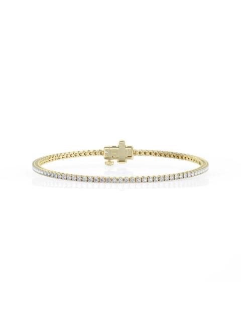 Other Designers Brilliant Diamond 2 Cttw Round Lab Grown Diamond Tennis Bracelet in 14K Yellow Gold-Plated over Ster