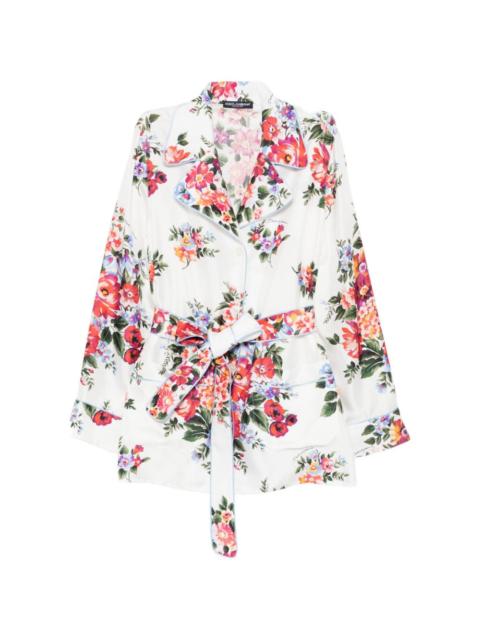 Dolce & Gabbana Dolce & Gabbana Women Flower Print Silk Shirt