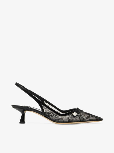 JIMMY CHOO Amita 45
Black Jimmy Choo Lace and Spazzolato Pumps