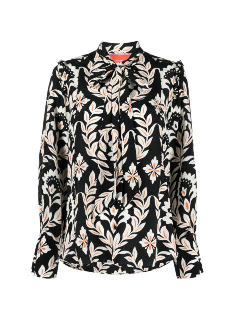 La DoubleJ Ascot floral-print silk shirt