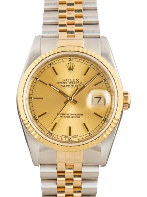 ROLEX Used Rolex Datejust 36 Champagne Dial 16233 Two Tone Jubilee