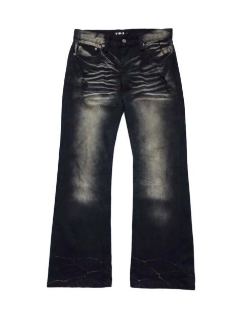 Other Designers If Six Was Nine - K.U.I DISTRESSED BLEACH FLARE TROUSER PANTS