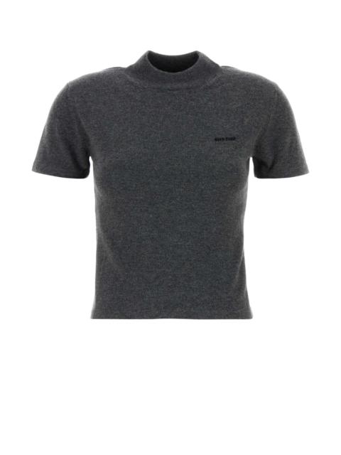 Miu Miu Miu Miu Women Charcoal Cashmere Sweater