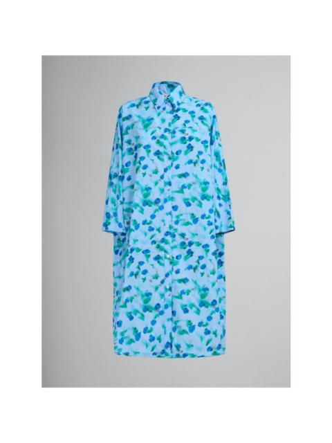 Marni Marni Women'S Light Blue Floral Shirt Dress