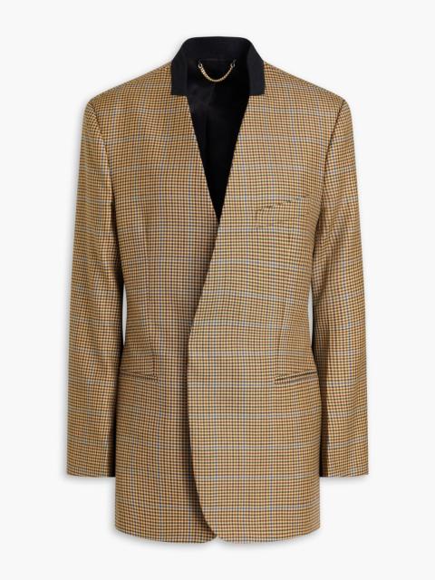 Victoria Beckham Houndstooth wool-tweed and grain de poudre blazer