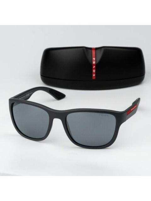 Prada Prada Linea Rossa Men ACTIVE Sunglasses Grey Rubber Mirror Black Square PS01US