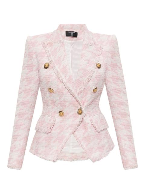 Balmain tweed frayed-edge blazer