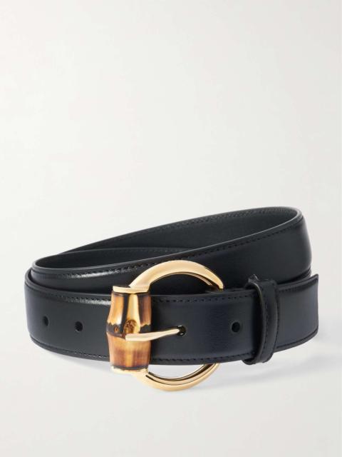 Bamboo leather belt Black