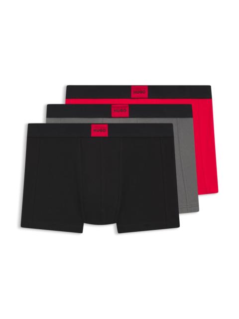 HUGO THREE-PACK OF STRETCH-COTTON TRUNKS