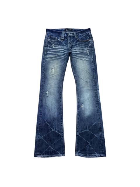 Other Designers GOSTAR DE FUGA - CavariA Clawmark Distressed Denim Flare Jeans