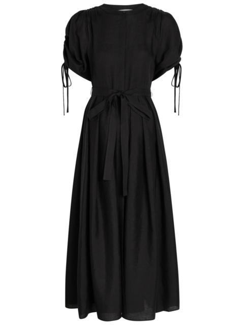 GABRIELA HEARST Gabriela Hearst Linnea Belted Linen Midi Dress