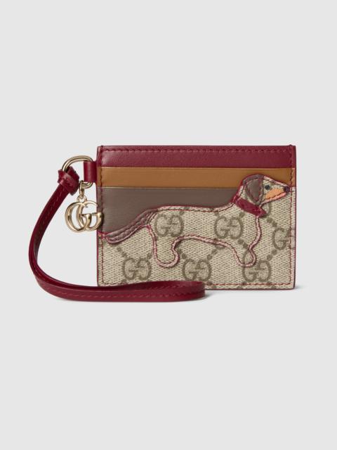 GUCCI Card case with Double G and dog