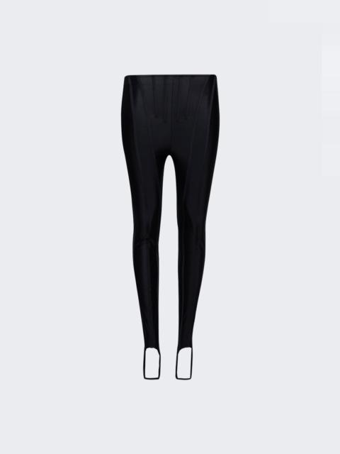 MUGLER Panelled Corseted Leggings Black