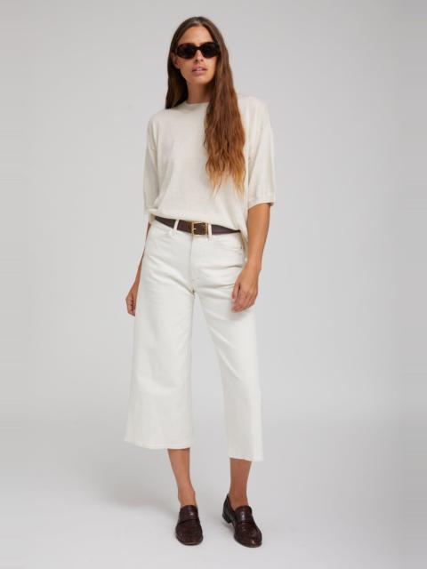 SPRWMN EARHART WHITE DENIM CULOTTE PANTS