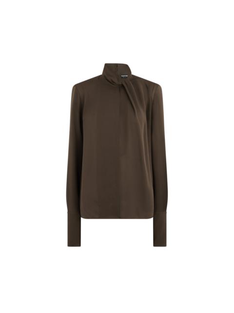 TOM FORD WASHED SILK GEORGETTE LONG SLEEVE BLOUSE