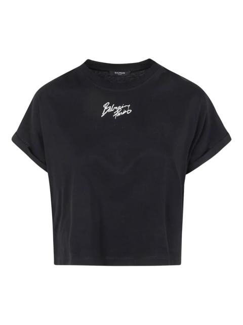 Balmain Balmain Paris Cropped T-Shirt