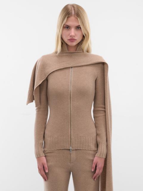 AYA MUSE Beige Amar Lambswool Knit Top