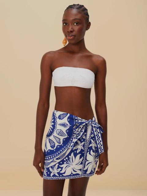 FARM RIO Off-White Ocean Scarf Lenzing™ Ecovero™ Euroflax™ Mini Skirt