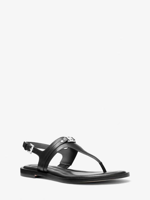 MICHAEL KORS Mandy Leather T-Strap Sandal