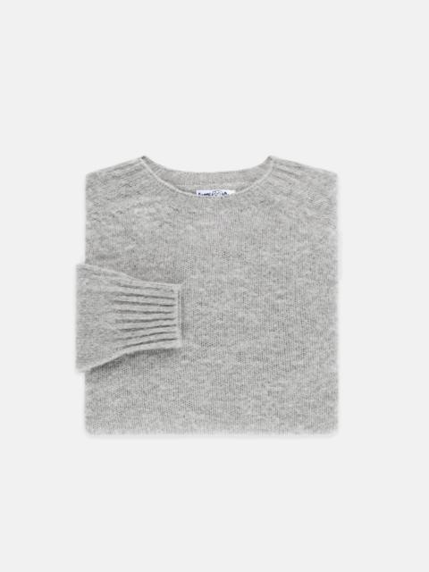 J. PRESS MADE-IN-SCOTLAND LIGHT GREY SHAGGY DOG SWEATER  - TRIM FIT