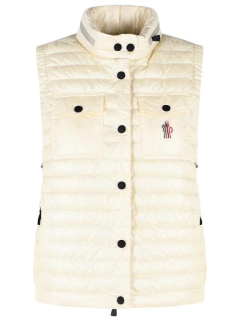 Moncler Grenoble Moncler Grenoble 'Gumiane' Padded Vest With Hood In Ivory White Polyamide Women