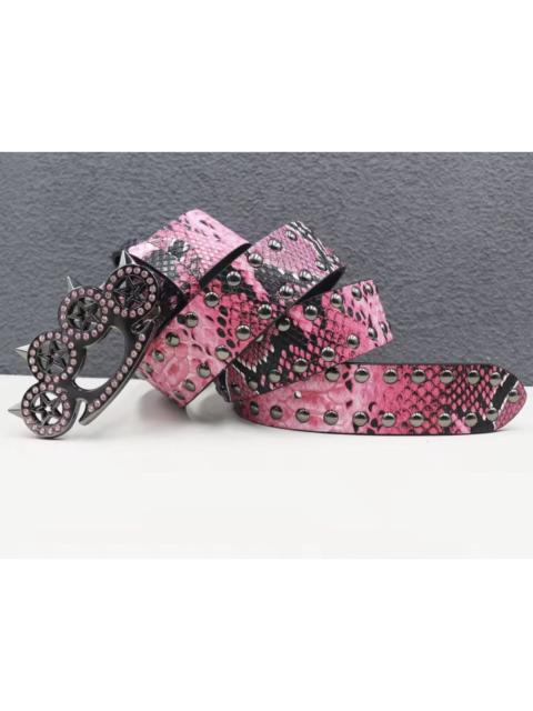 Other Designers Japanese Brand - 125 cm RARE Y2K Hot Snakeskin Studded PU Leather Belt