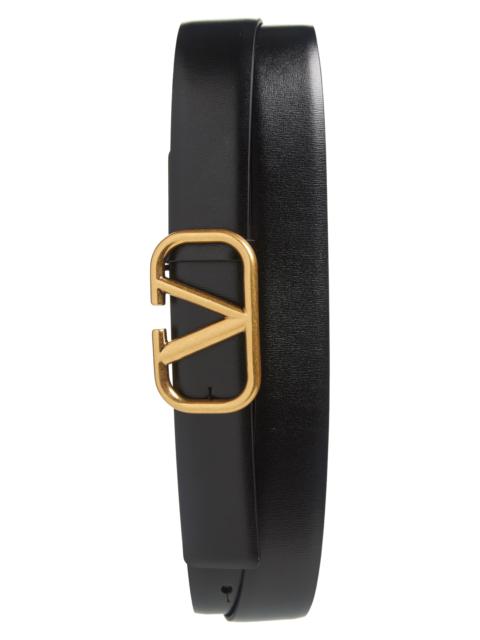 Valentino Valentino Garavani VLOGO Buckle Leather Belt in Black at Nordstrom