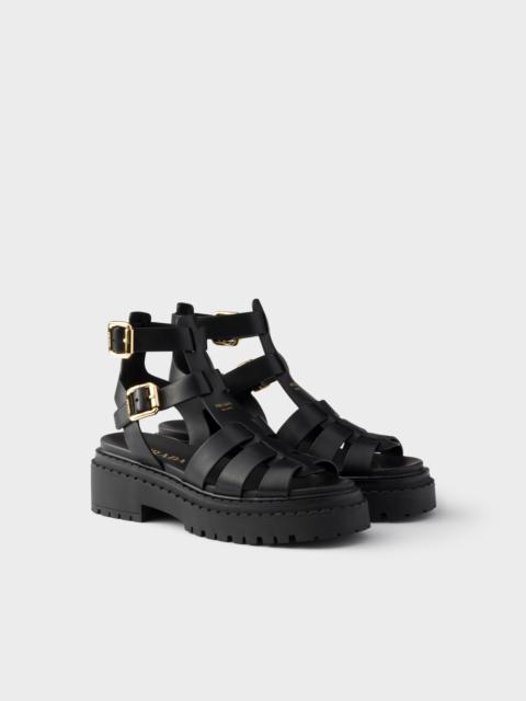 Prada Leather sandals with ankle straps