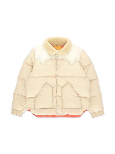 FORTELA Fortela Christy Shearling Collar Nylon Jacket in Beige at Nordstrom