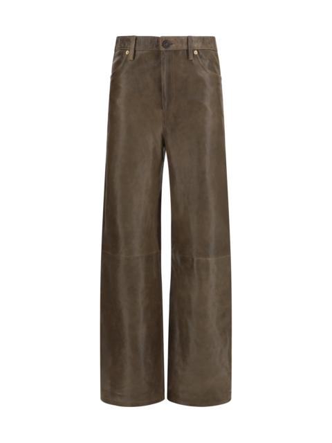 Golden Goose Golden Goose Women Melany Leather Pants With Embroidery