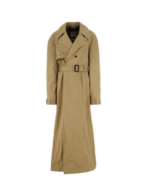 Balenciaga Woman Beige Cotton Deconstructed Trench Coat