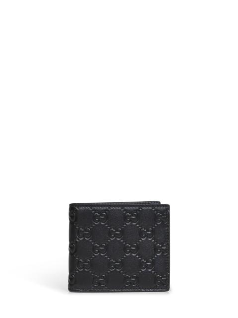 GUCCI Gucci Men Black Gg Emblem Bi-Fold Wallet
