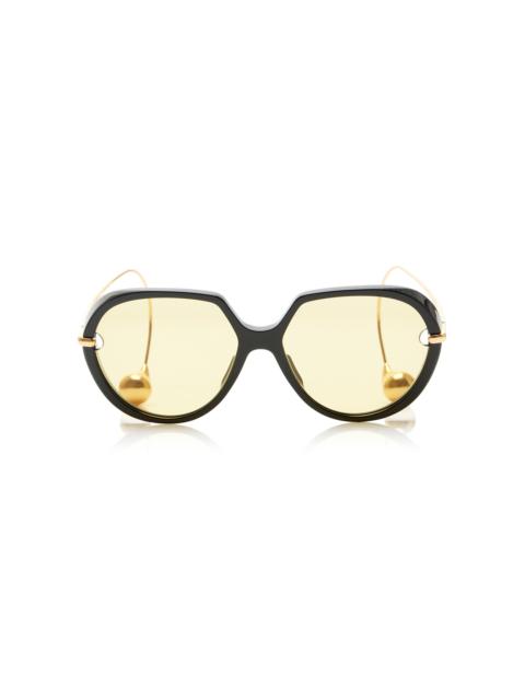 Bottega Veneta Round-Frame Acetate Sunglasses yellow