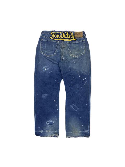 Other Designers Vintage - Vintage 2002 Distressed VonDutch Painter Denim Selvedge