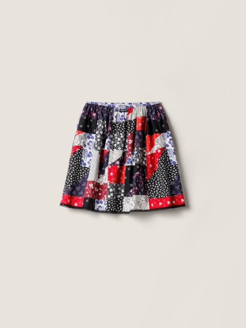 Miu Miu Patchwork poplin skirt