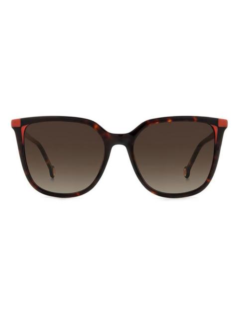 CAROLINA HERRERA Carolina Herrera Brown Shaded Cat Eye Ladies Sunglasses HER 0140/S 0O63/HA 54