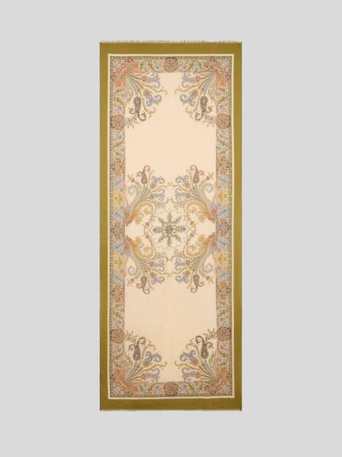 Etro COTTON-BLEND JACQUARD SCARF WITH FLORAL MOTIF