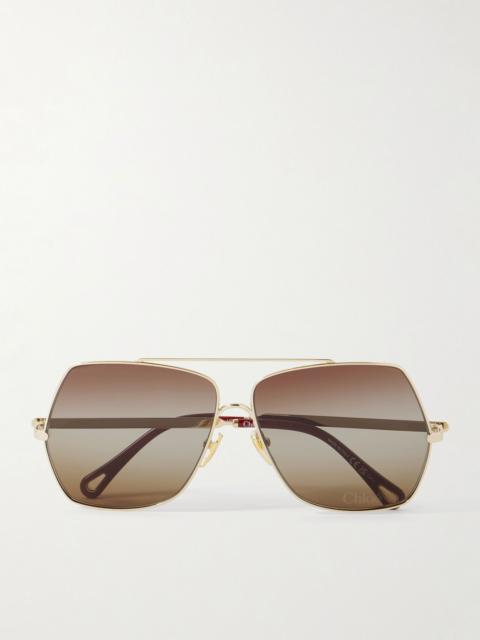 Chloé Oversized aviator-style gold-tone sunglasses Gold