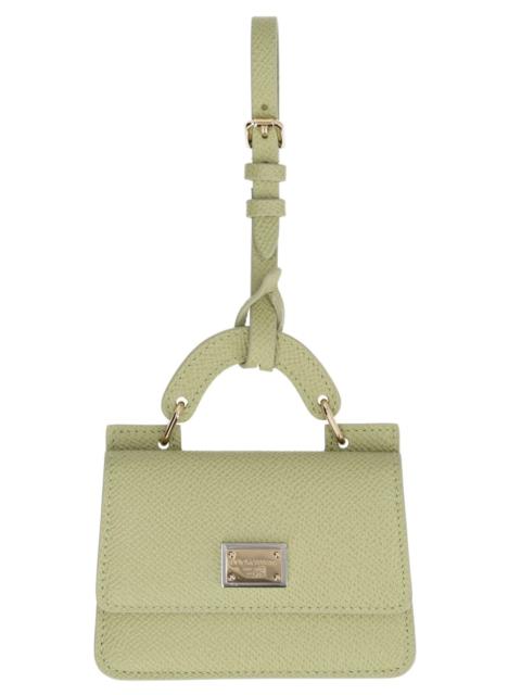 Dolce & Gabbana LEATHER DAUPHINE CARD CASE WITH LOGOED PLAQUE