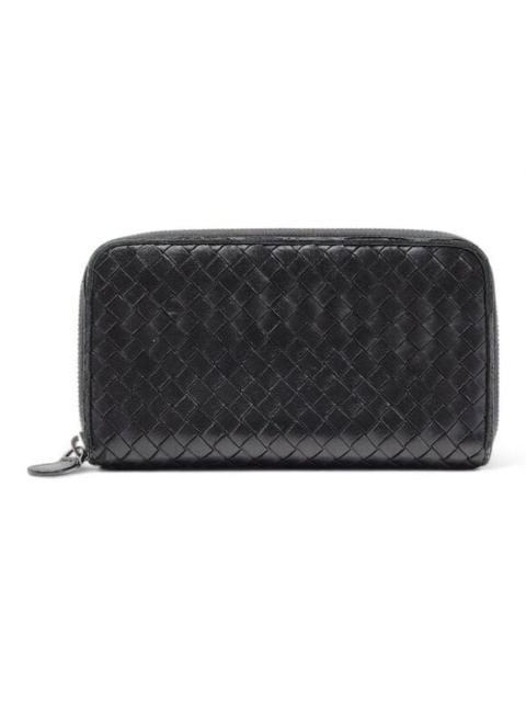 Bottega Veneta Bottega Veneta Intrecciato Leather Zip Around Wallet in Black