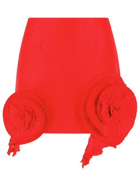 Blumarine Blumarine Short Taffeta Skirt With Red '3D' Roses Women