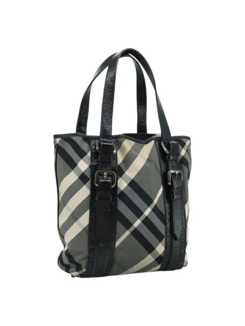 Burberry Burberry Nova Check Tote Bag Pvc Enamel Gray Black