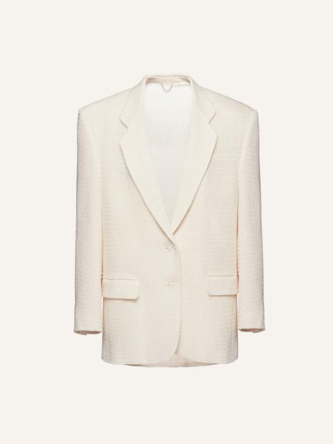 MAGDA BUTRYM Tailored oversized handwoven blazer in cream