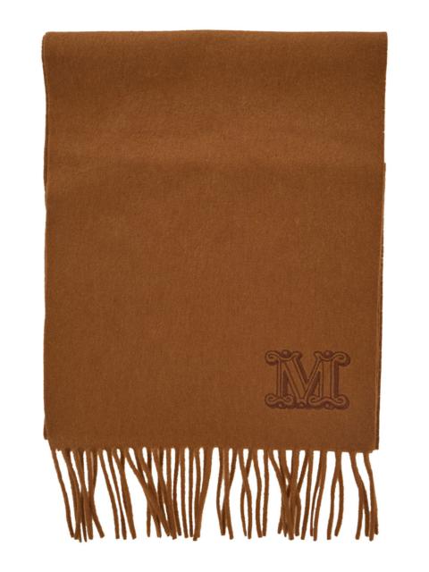 Max Mara Women 'Dalia' Brown Rectangular Scarf With Logo Detail On The Front In Cashmere Woman