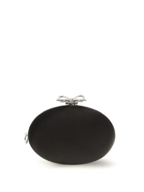 self-portrait Self-portrait Oval Satin Clutch Black