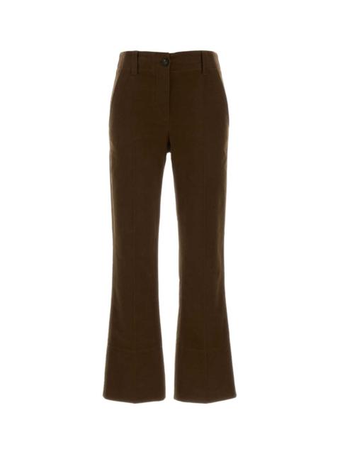 Brunello Cucinelli Brunello Cucinelli Women Brown Stretch Cotton Cigarette Pant