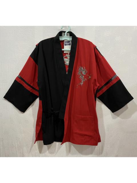 Other Designers Japanese Brand - Modern Kimono Cardigan Embroidery Dragon Logo