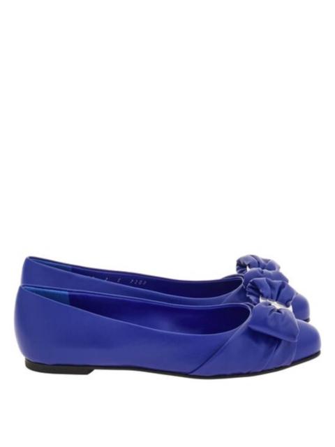 FERRAGAMO Ferragamo Varina Bow Leather Ballet Flats, Size 7 C