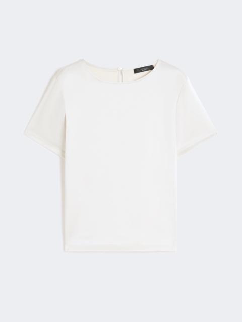 WEEKEND Max Mara Satin and jersey T-shirt - ECRU