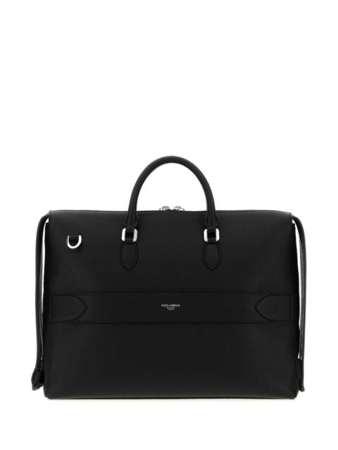 Dolce & Gabbana Dolce & Gabbana Men Black Leather Vittoria Briefcase